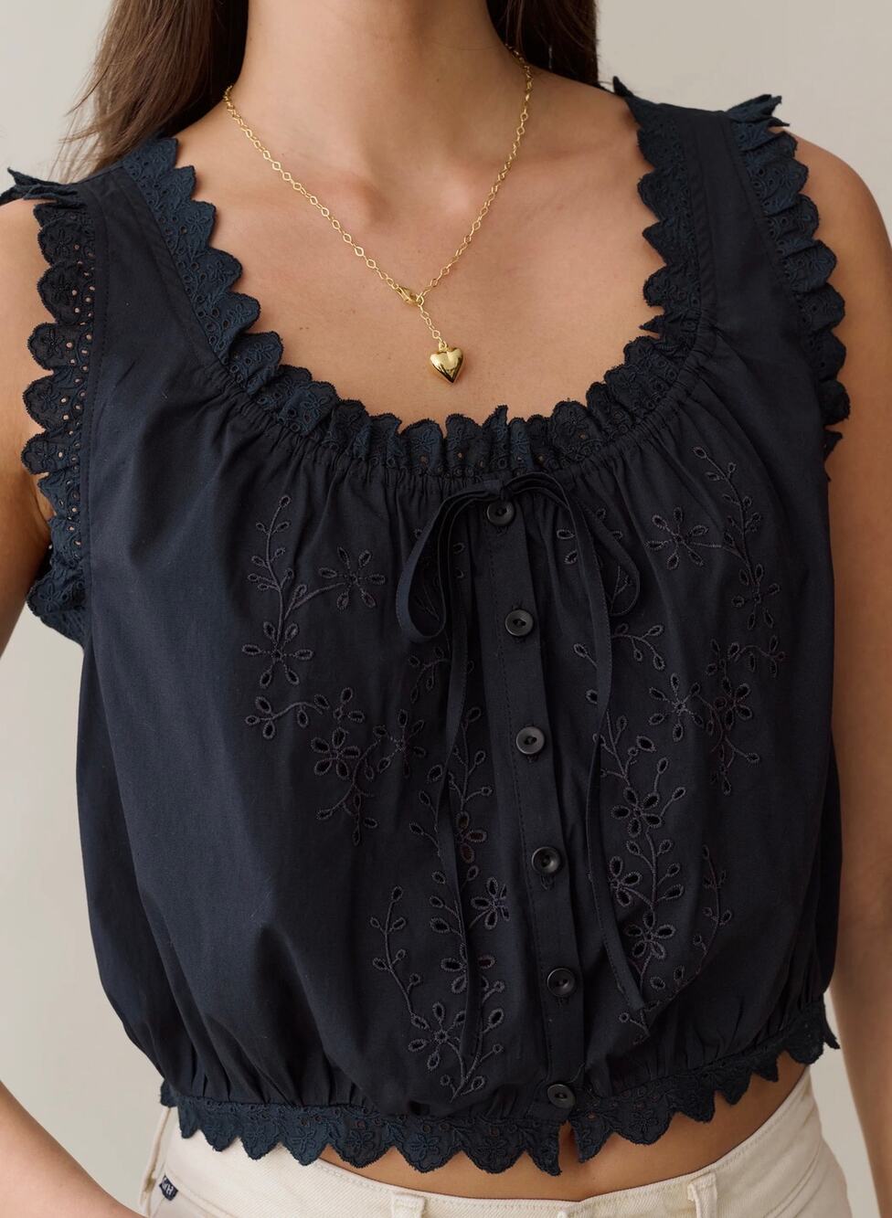Few Moda sorella Shelby Cotton Top black $172 Sz Xs